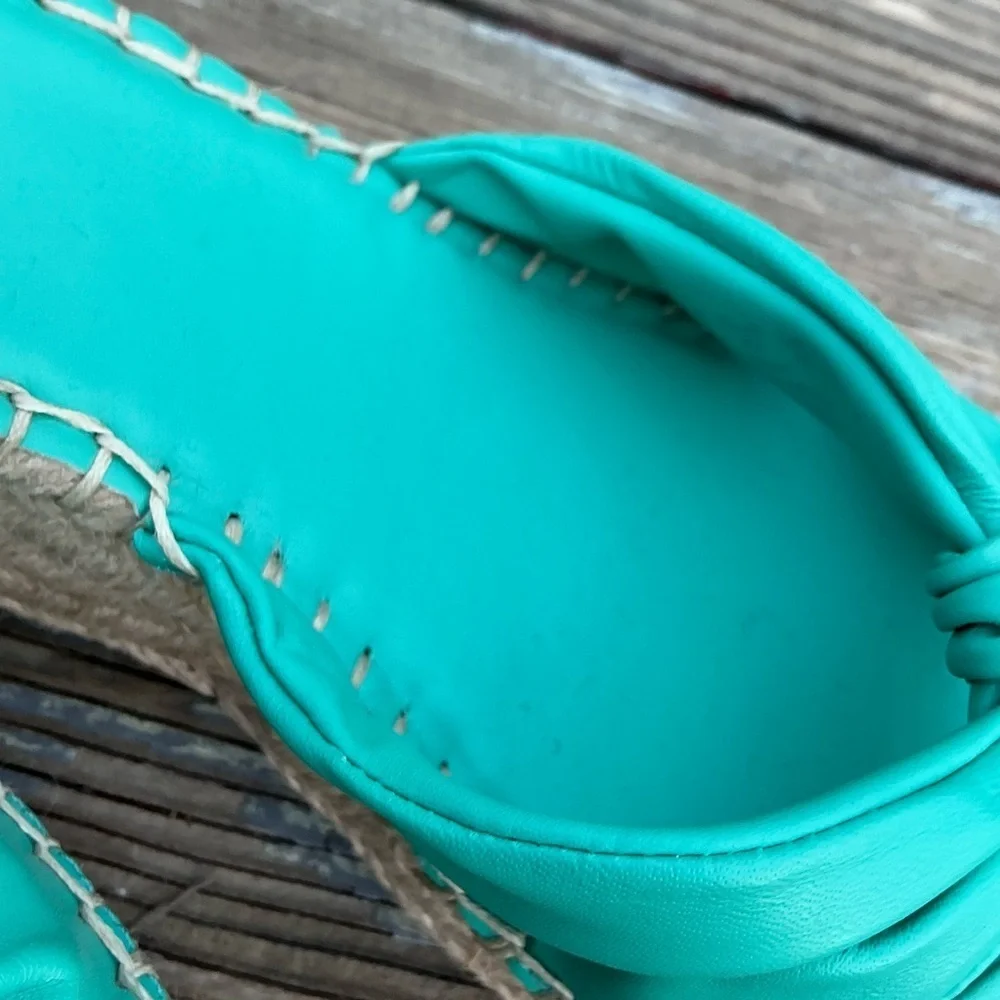 Clementine Ankle Strap Platform Wedge Teal Summer Sandal